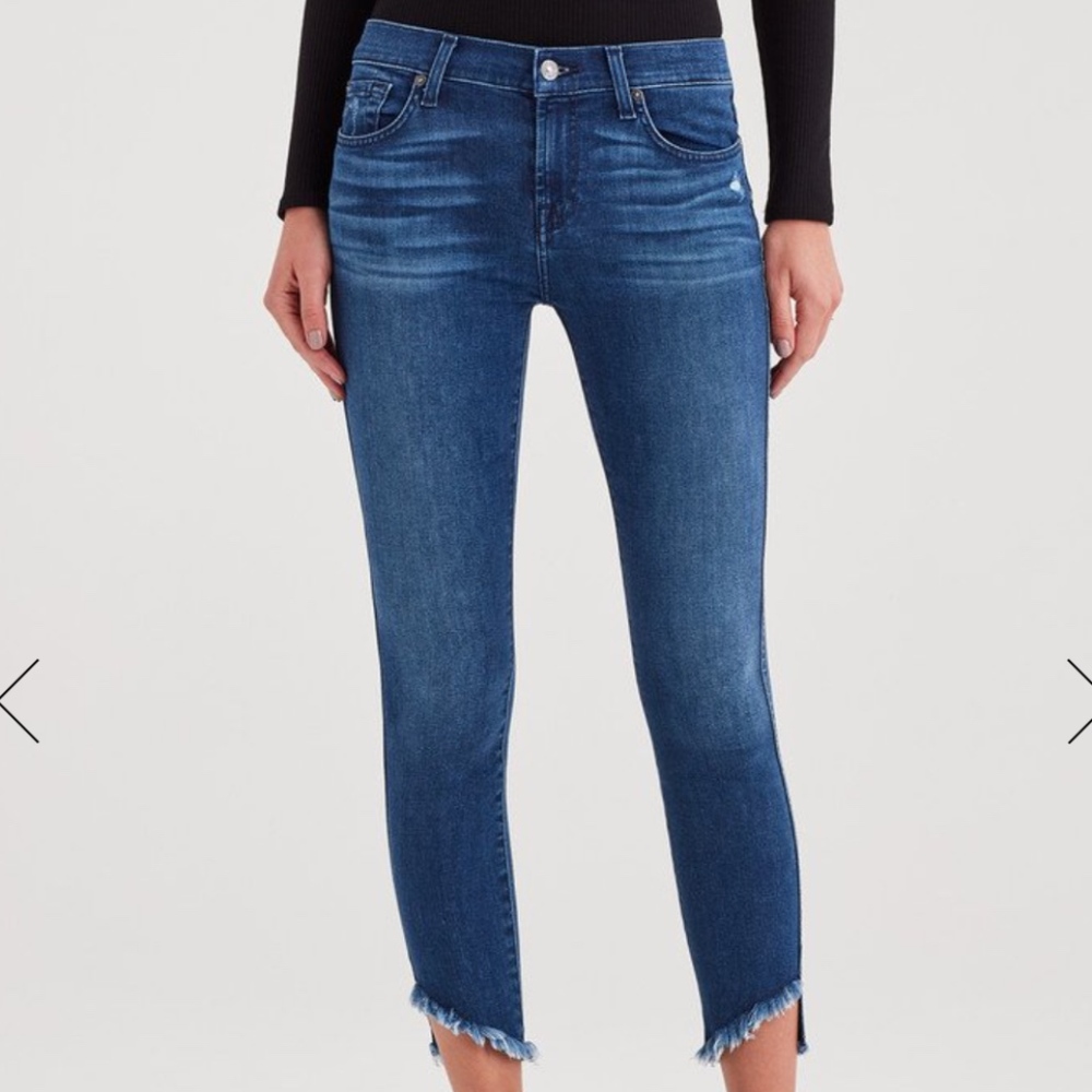 7 for All Mankind Skinny Raw Hem Jeans
